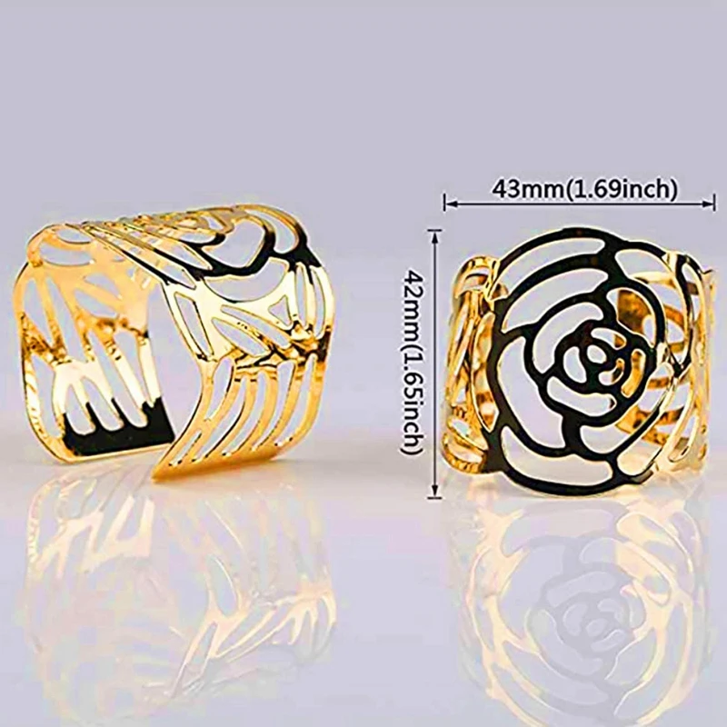 

Napkin Ring, 12-Piece Metal Napkin Buckle Holder, Suitable for Wedding Party Dinner Table Decoration (Rose Gold)