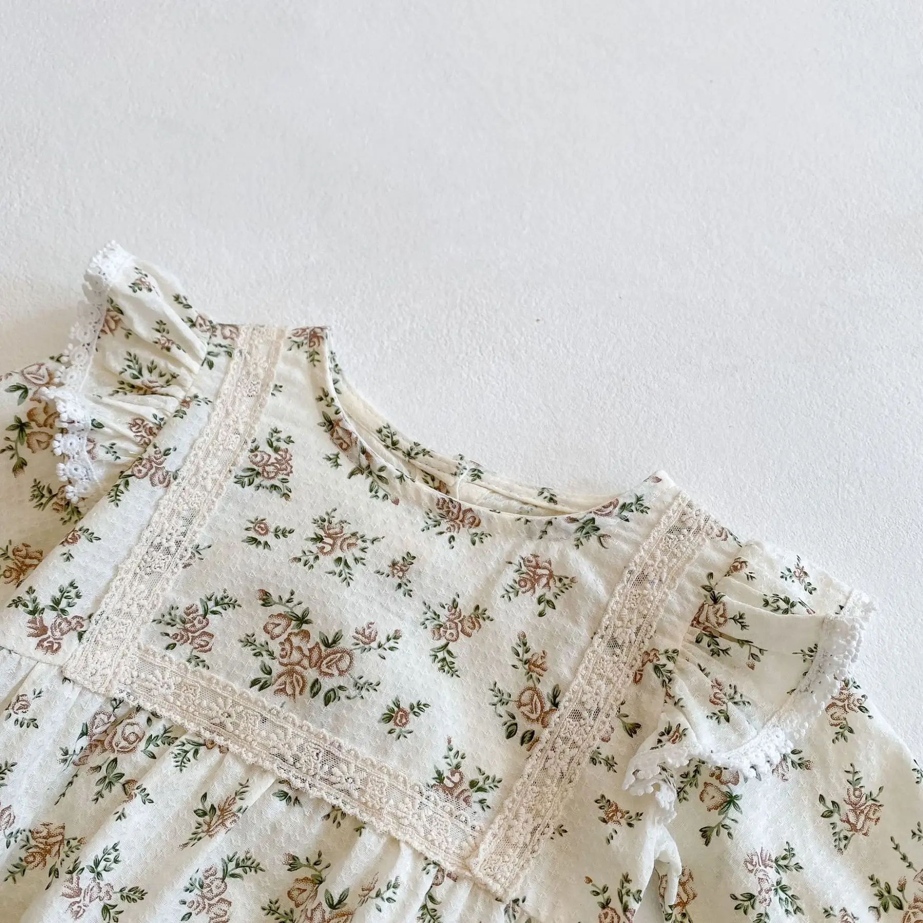 

Koodykids 2021 Spring Summer Baby Girl Bodysuits Toddler Girl Outfits Floral Rompers Clothing Vintage Style Cotton Baby Clothes