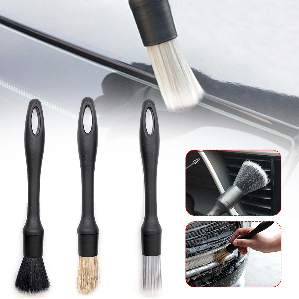 

3pcs Car Detailing Brush Wash Auto Detailing Cleaning Kit Engine Wheel Clean Set