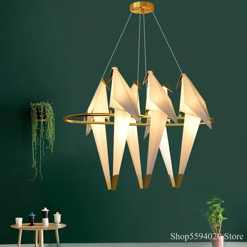 Скандинавский бумажный подвесной светильник постмодерн роскошный в виде птицы