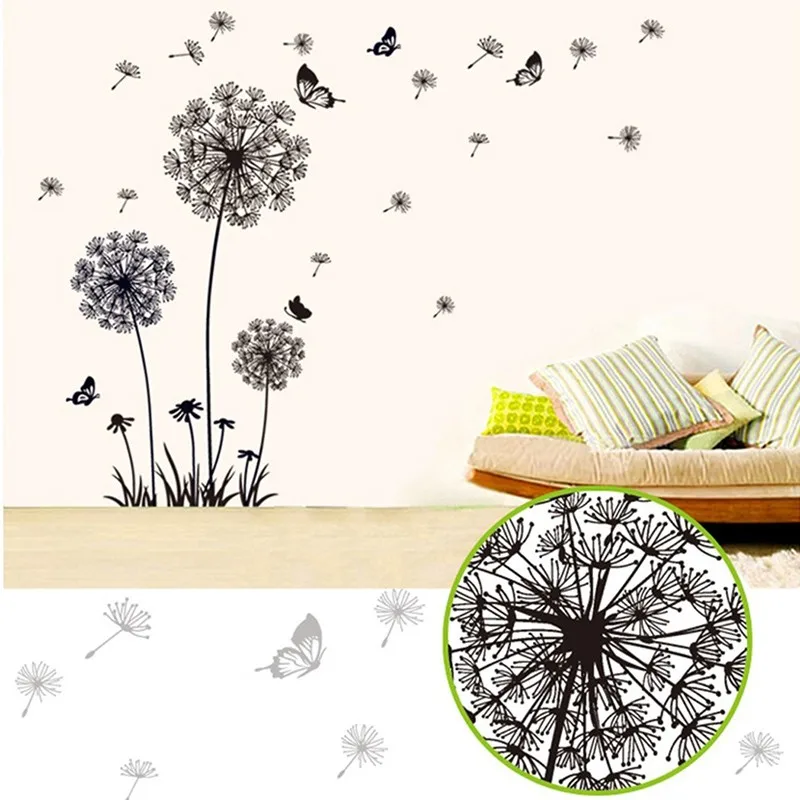 

Flying Flower Wall Sticker Hallway Home Living Room PVC 60*90cm Bedroom