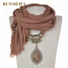 Новый дизайн, эффектные ювелирные изделия, ожерелье для шарфа для женщин, модные роскошные подвески, аксессуары, подвеска, ожерелье, шарф, шарфы