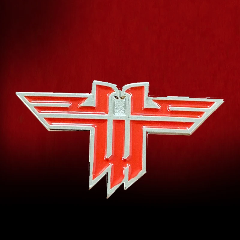 Значок Wolfenstein с эмалированным логотипом, игровой значок doom, подарок для геймеров Значок Wolfenstein с эмалированным логотипом, игровой значок doom, подарок для геймеров