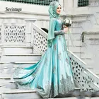 Sevintage марокканский кафтан с длинным рукавом Выпускные платья для женщин длинные мусульманские Дубаи кружевные аппликации бисерные Вечерние платья Abendkleider