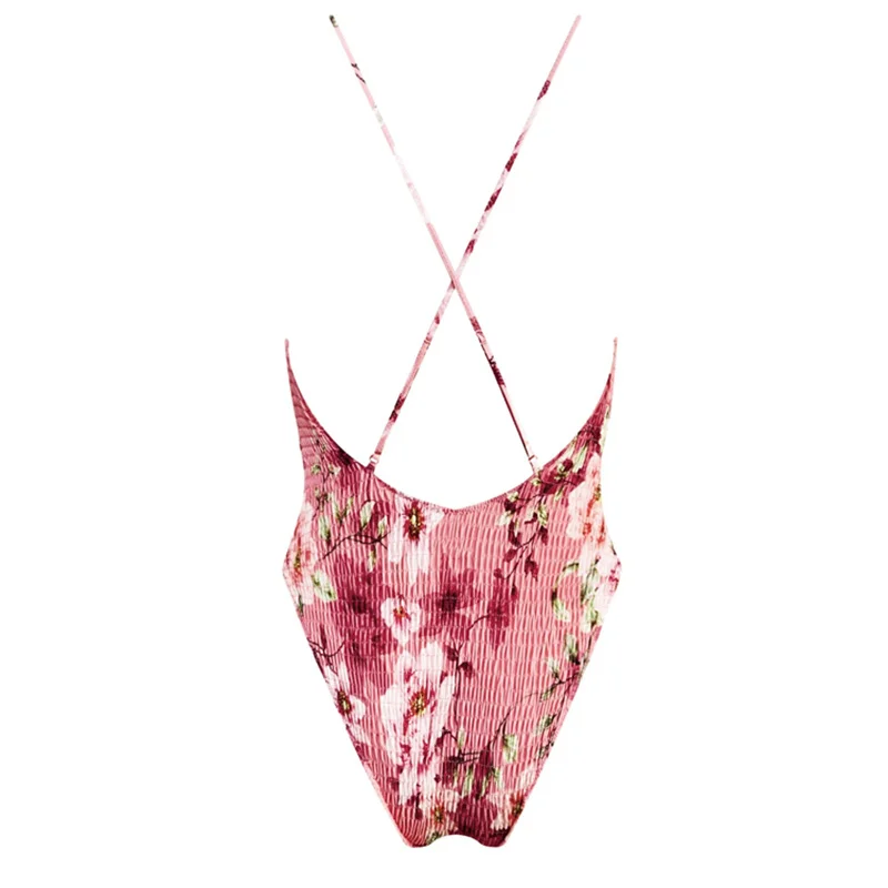 Слитный купальник со складками монокини с открытой спиной купальный костюм