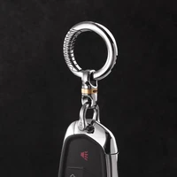 luxury new arc face pure titanium men women car keychain super lightweight edc key chain ring fathers day gift key accessories