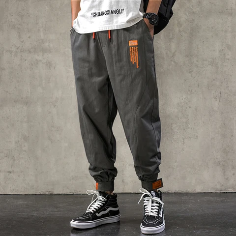Однодорожные мужские шаровары, мужские Модные 2023 мешковатые хлопковые хип-хоп джоггеры, японские уличные брюки, мужские брюки-карго для мужчин
