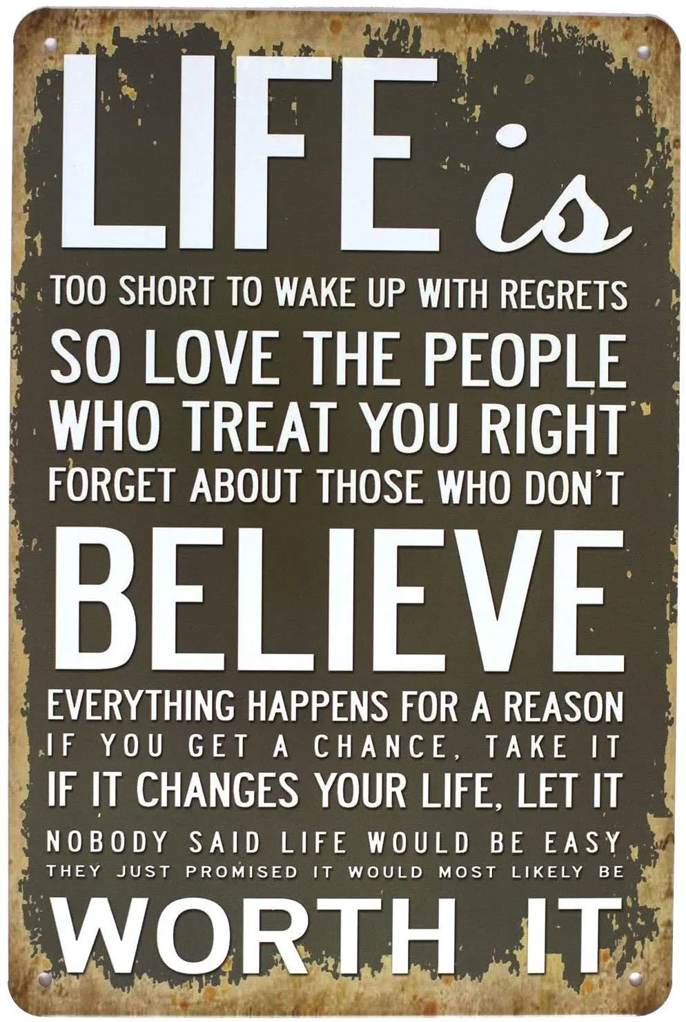 Металлический жестяной знак Жизнь слишком коротка чтобы проснуться