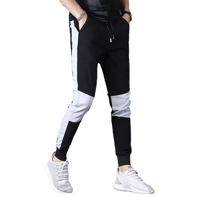 

Side Stripe Joggers Pants Men Casual Black Sport Pants Fashion Streetwear Slim Fit Drawstring Trousers