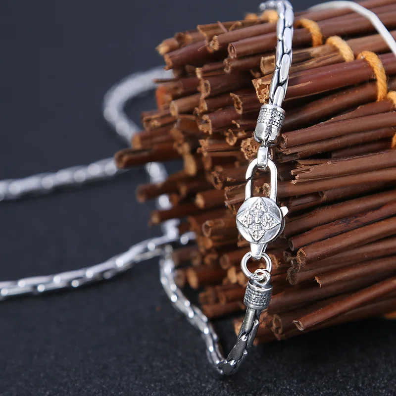 Цепочка мужская длинная из серебра 100% пробы толщиной 3 мм|Ожерелья| |