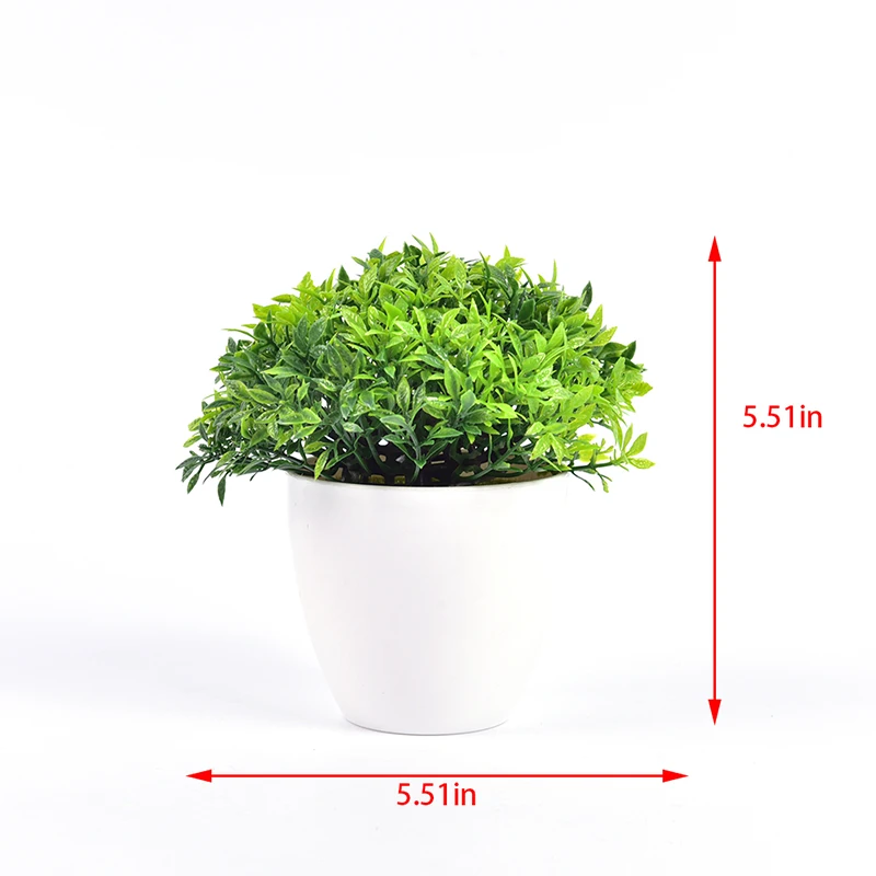 Зеленые искусственные растения бонсай маленькая трава для дерева цветок в