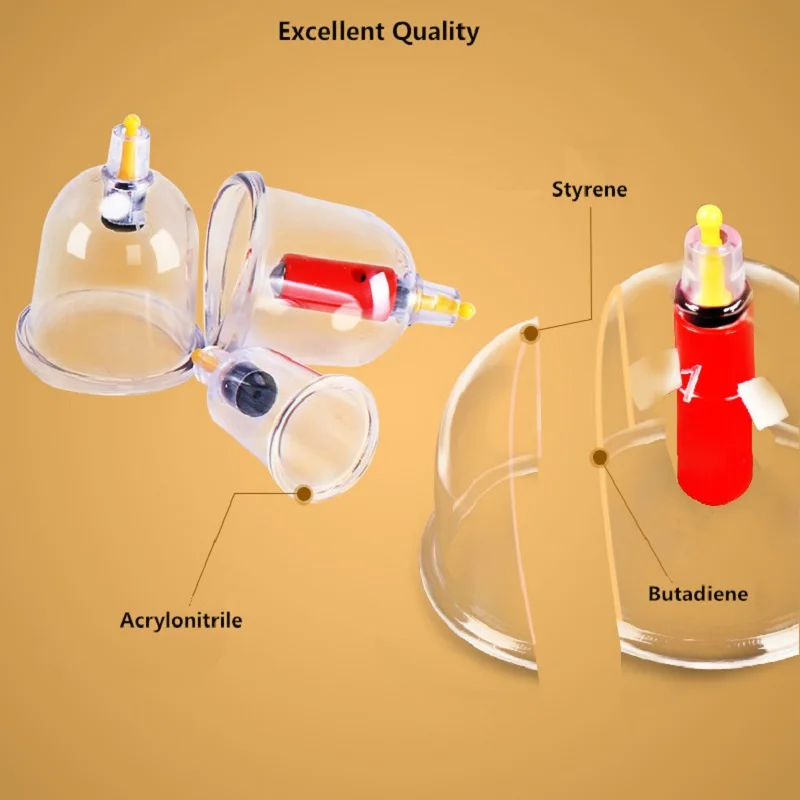 Cofoe 24pcs cupping set Ventosa Vacuum suction cup Body Massager Chinese Medical Cold& Flu Relief massage cups damp toxin Clear