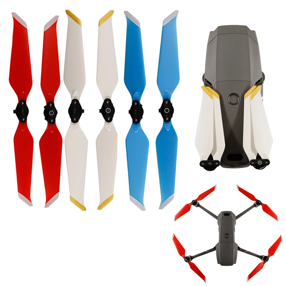 

4 Pack White/Blue/Red Optional Low-Noise Propeller Folded Blades Quick-Release 8743F for DJI Mavic 2 Pro/Zoom Drone