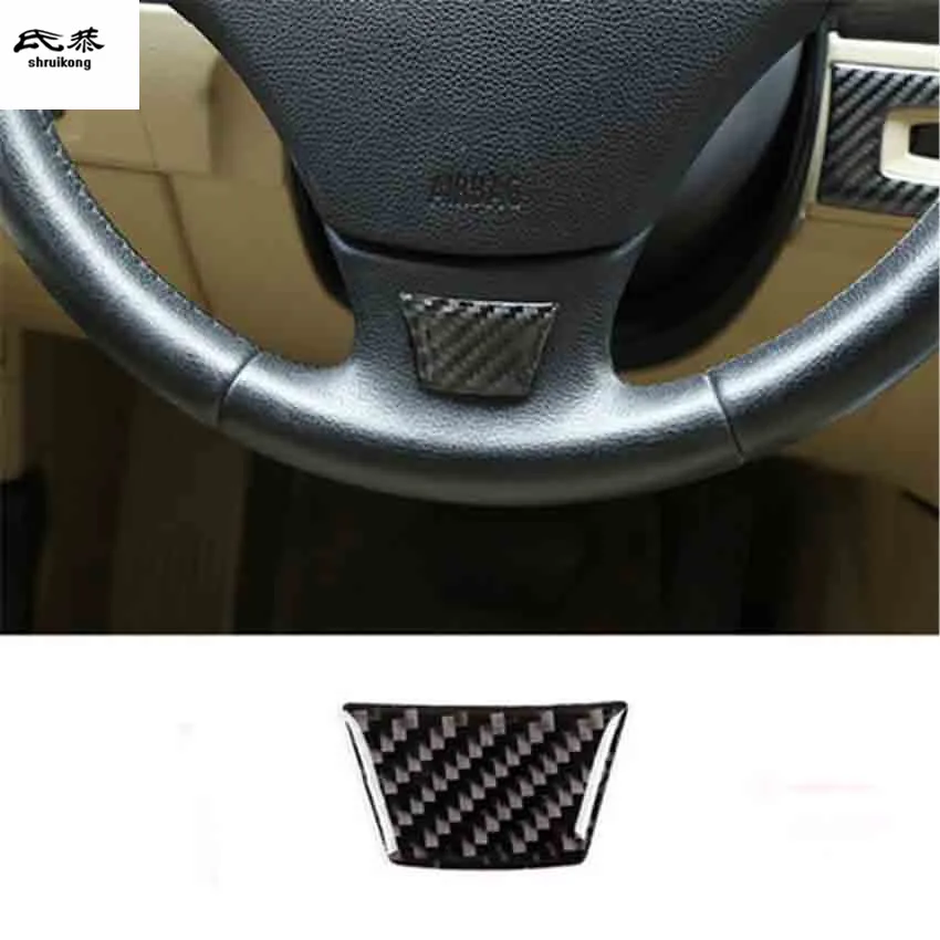 

1PC Epoxy Glue Real Carbon Fiber Steering Wheel Decoration Cover for 2005-2012 BMW E90 E92 Car Accessories