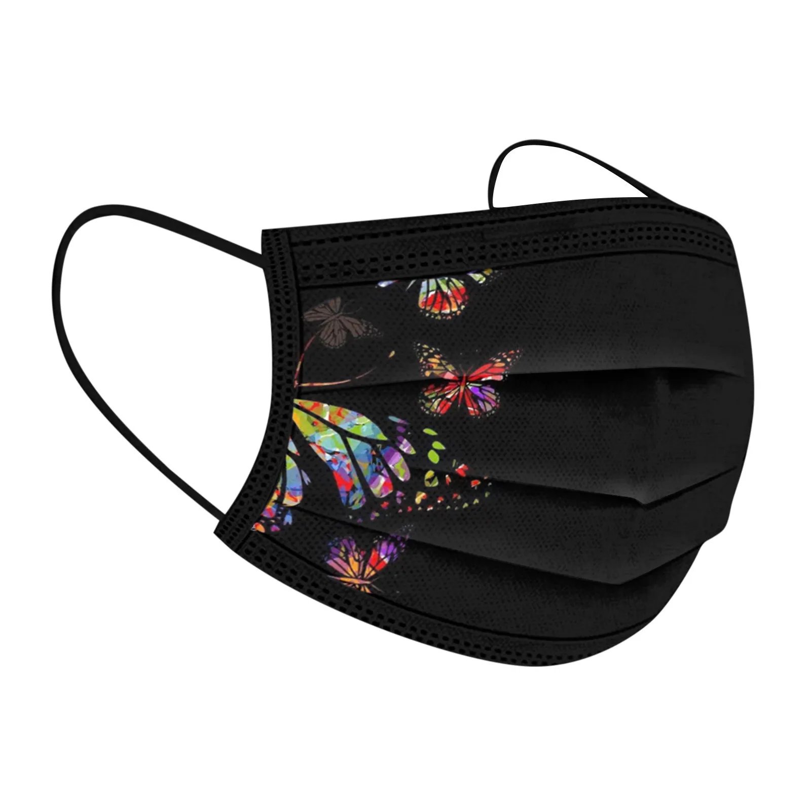 Маска для лица одноразовая трехслойная из нетканого материала с заушными