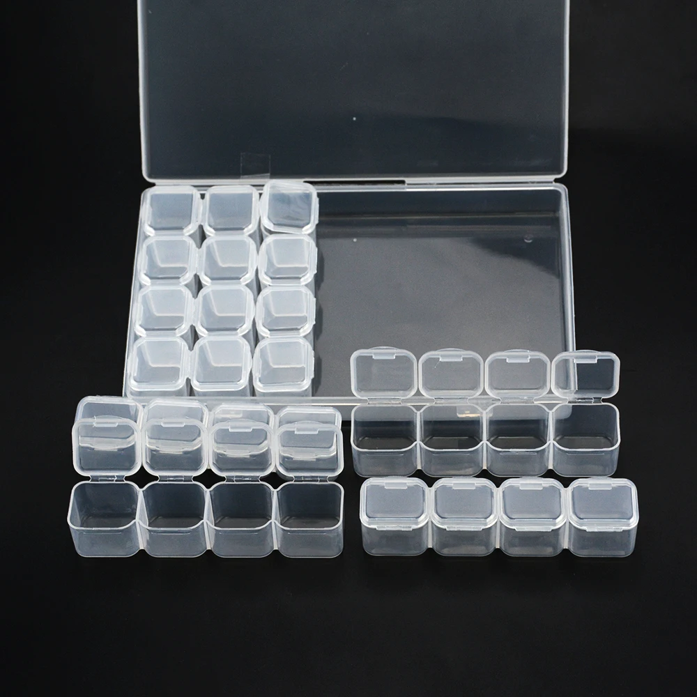 Прозрачная коробка для хранения Нейл арт пластиковая ювелирных изделий колец