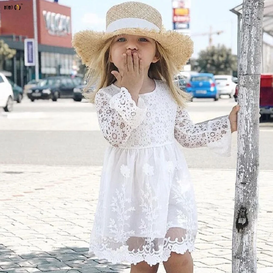 Осень 2019 кружевная Одежда для девочек милые элегантные платья принцессы