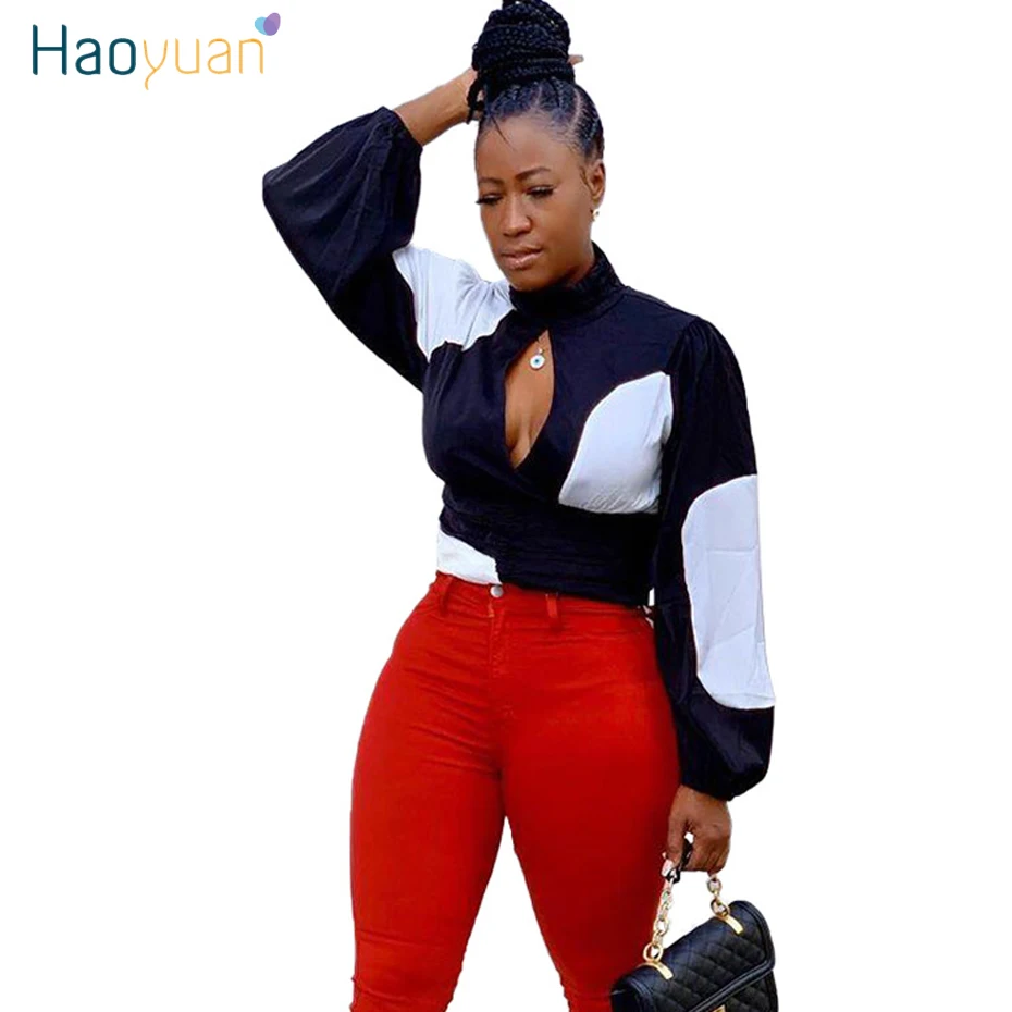 Женская шифоновая блузка с длинным рукавом на молнии сзади|Блузки| |