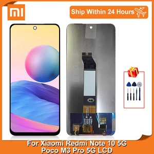 6 5 for xiaomi redmi note 10 5g m2103k19g lcd dispaly touch digitizer screen assembly replacement poco m3 pro 5g display free global shipping