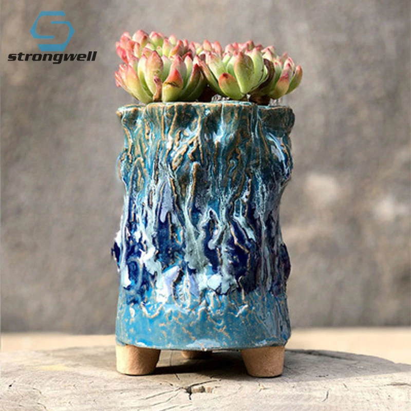 

Strongwell Fairy Garden Decoration Crafts Ceramic Vintage Pot Desktop Decoration Bonsai Succulent Flowerpots Handicrafts Gifts