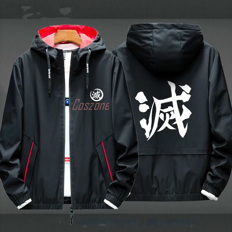 Костюм для косплея Демон-убийца Светящаяся толстовка на молнии Куртка Пальто