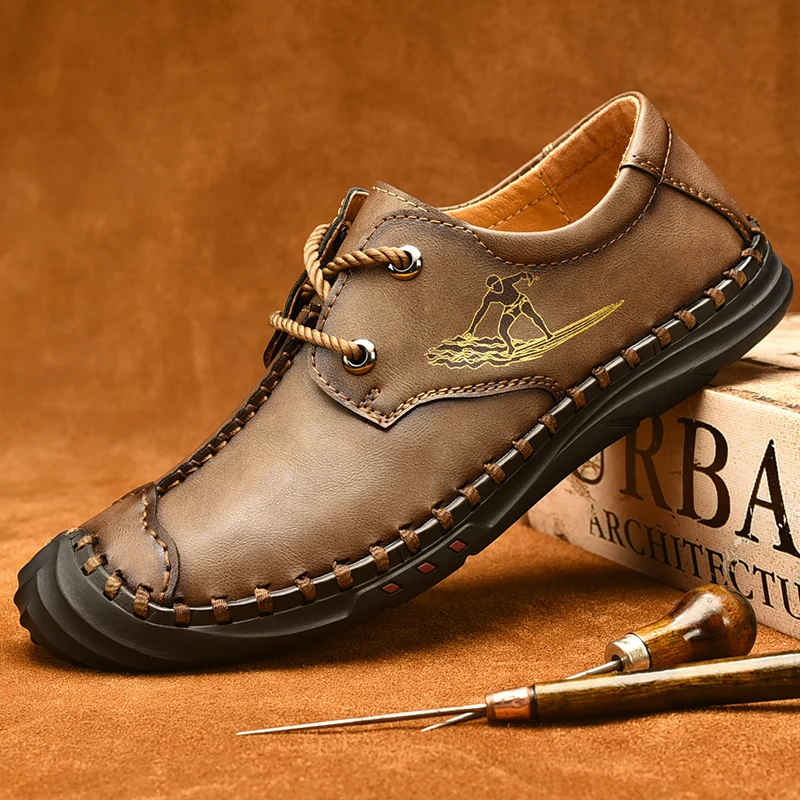 New Mens Shoes Casual Sneakers Men Soft Comfortable Walking Male Summer Hiking Fashion Outdoor Leather For | Обувь