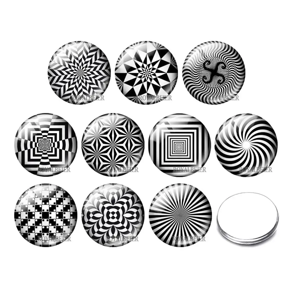 

2021 Christmas Gifts Black White Music Charm Bracelet 12/18mm Horse Mix Round Glass Cabochon Jewelry Finding