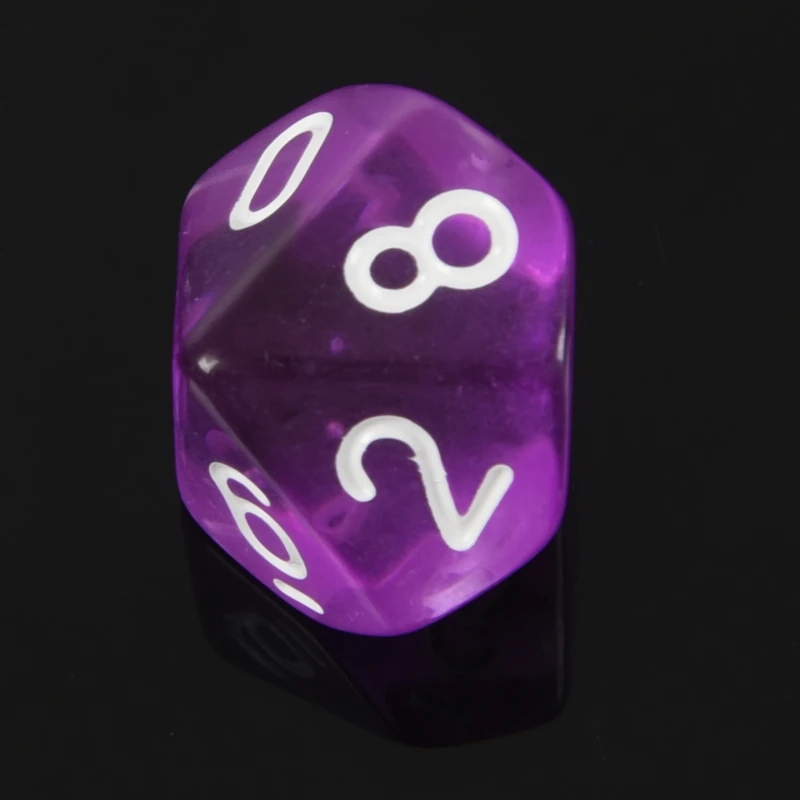10-Dices D10 10-сторонняя игральная кость из драгоценного камня для РПГ Подземелья и Драконы настольные игры прозрачный синий