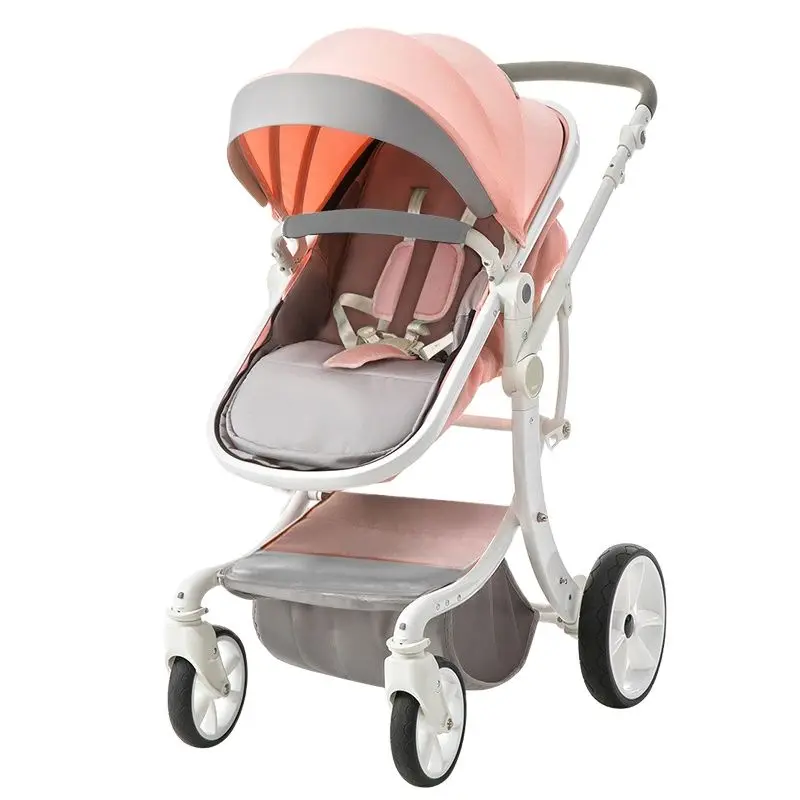 

Teknum детская коляска, складная, Всесезонная Универсальная коляска для новорожденных, бренд коляска, отделанная кожей, 2 в 1, детская машина