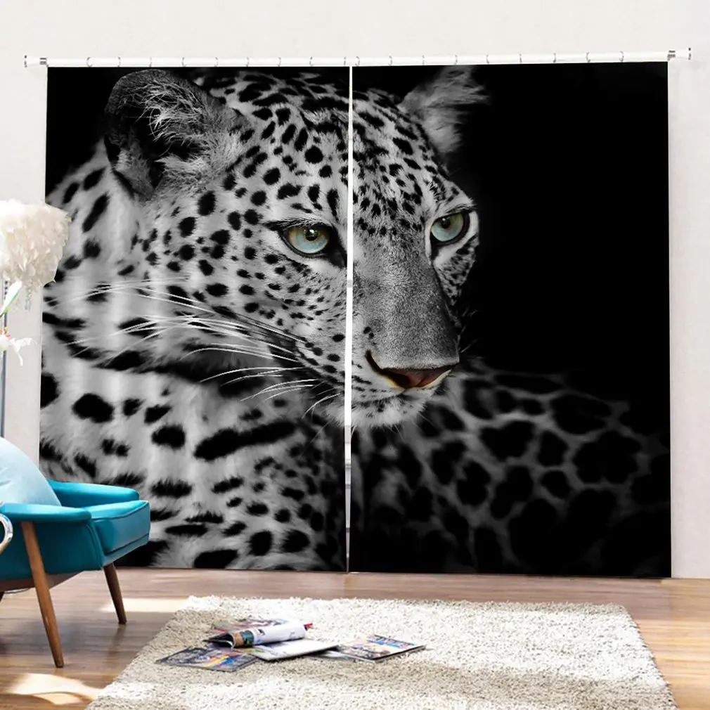 Leopard Prints Curtains Room 3d Curtain Window BJQ-1280(14) 140*100cm Trendy Living Bedroom Blackout | Дом и сад