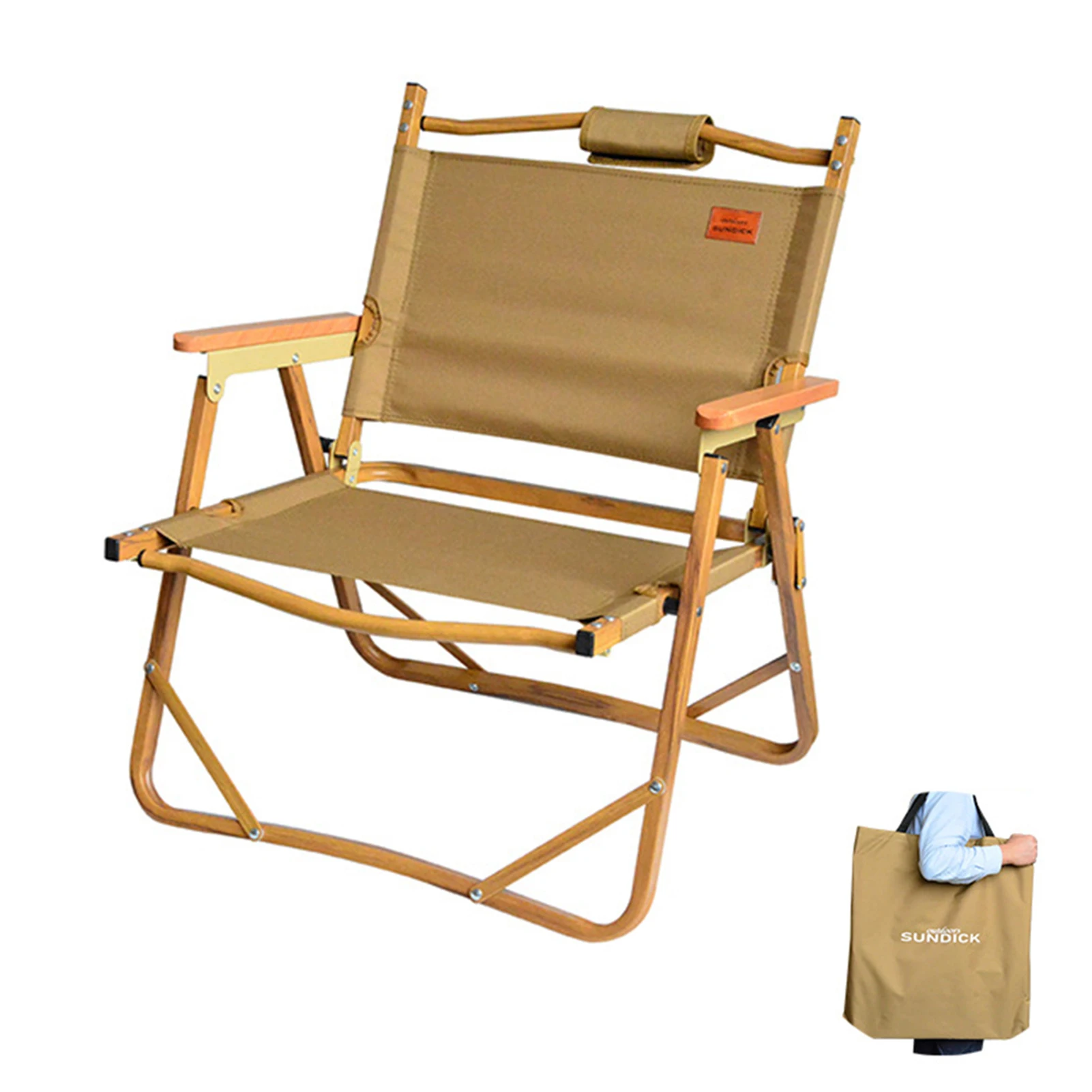 

sundick Portable Foldable Wood Chair Ultralight Leisure Chair Nap Beach Chair for Camping Fishing Picnic Chairs
