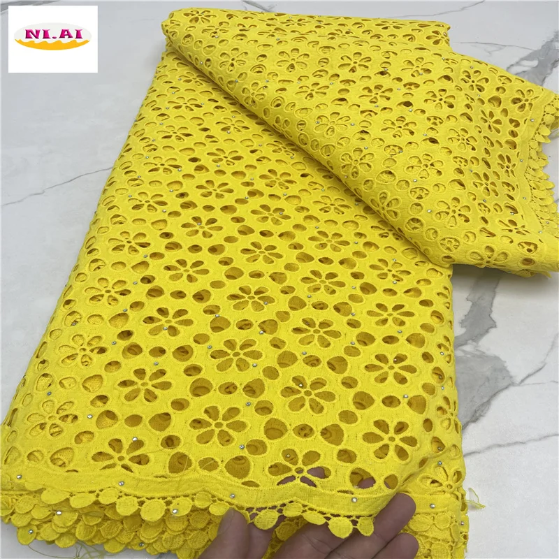 

Новое поступление, кружевная ткань из шнурка, Высококачественная кружевная ткань из французского молочного шелка, желтая вышивка, нигерийс...