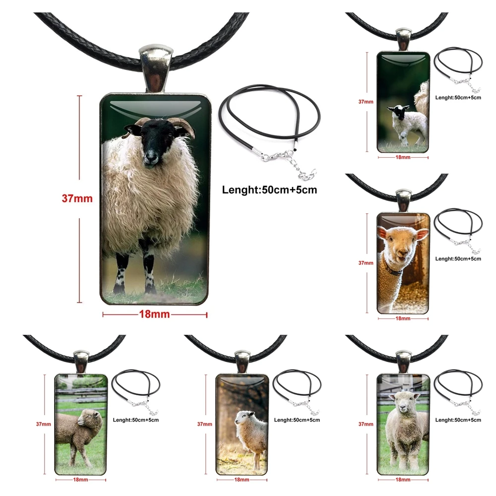 Овечьи животные разумная цена модный стеклянный кабошон ожерелье с женским