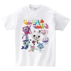 Детская одежда Одежда с котами Gabby белая футболка с короткими рукавами для девочек на день рождения Летние пуловеры спортивный топ, оптовая продажа