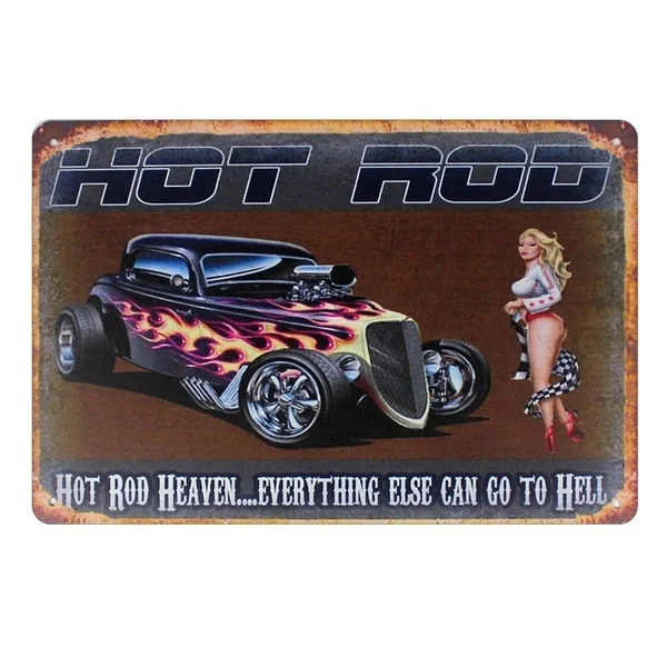 

metal Tin Sign 20*30 cm hot rod sticker Decor Bar Pub Home Vintage Retro Poster comic sticker