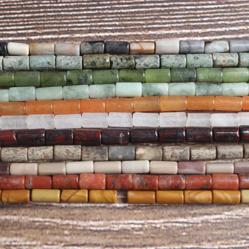 Модные украшения Lan Li 6x3 мм разноцветные бусины из натуральных цилиндрических