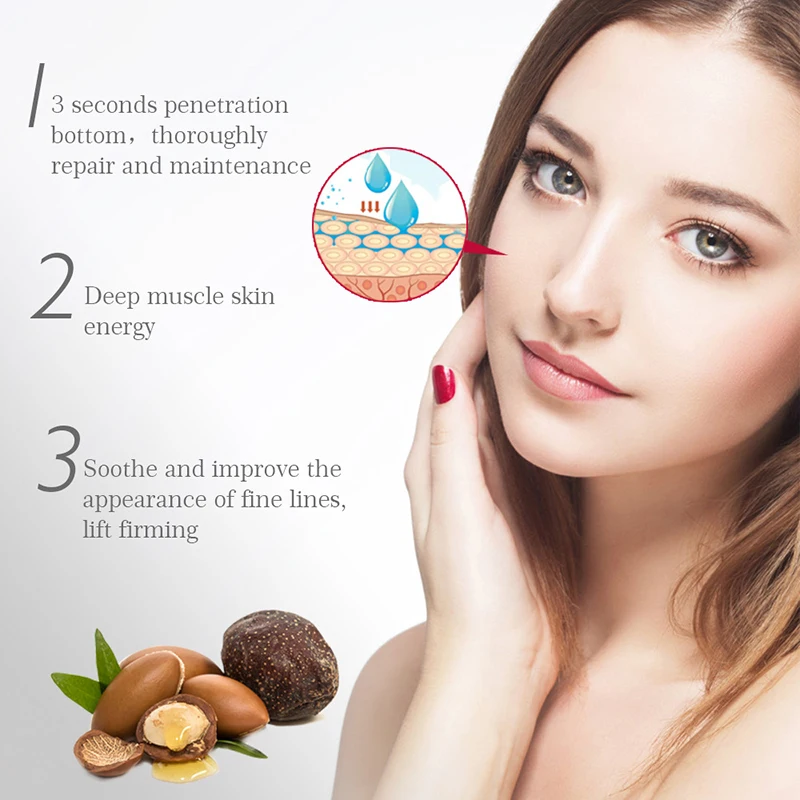 

25/55/100ml Argan Oil Shrink Pores Face Serum Pore Treatment Essence Relieve Dryness Skin Moisturizing Oil Control Firming