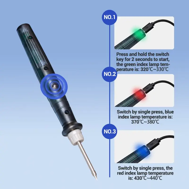 

USB паяльник наконечник 5 в 8 Вт умная электрическая Портативная паяльная станция Y98E