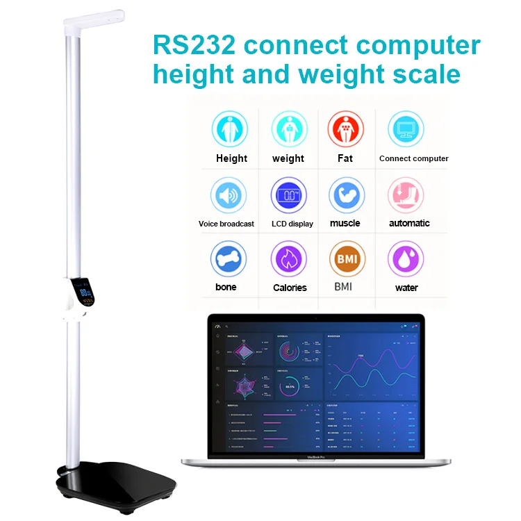 

RS232 infrared height and weight measuring rod instrument weighing kids bathroom scale