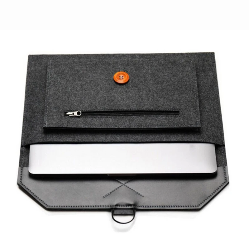 Deep Gray 11 12 13 15 модный шерстяной фетровый карман для ноутбука сумка чехол для Macbook Air Pro retina lenovo Asus hp мягкий чехол для ноутбука сумка - Цвет: Deep Gray