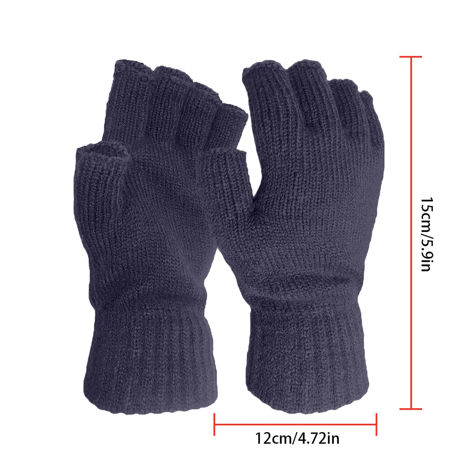 

1pair Half Finger Fingerless Gloves For Women And Men Wool Knit Wrist Cotton Elastic Gloves Outdoor Winter Warm Workout Gloves