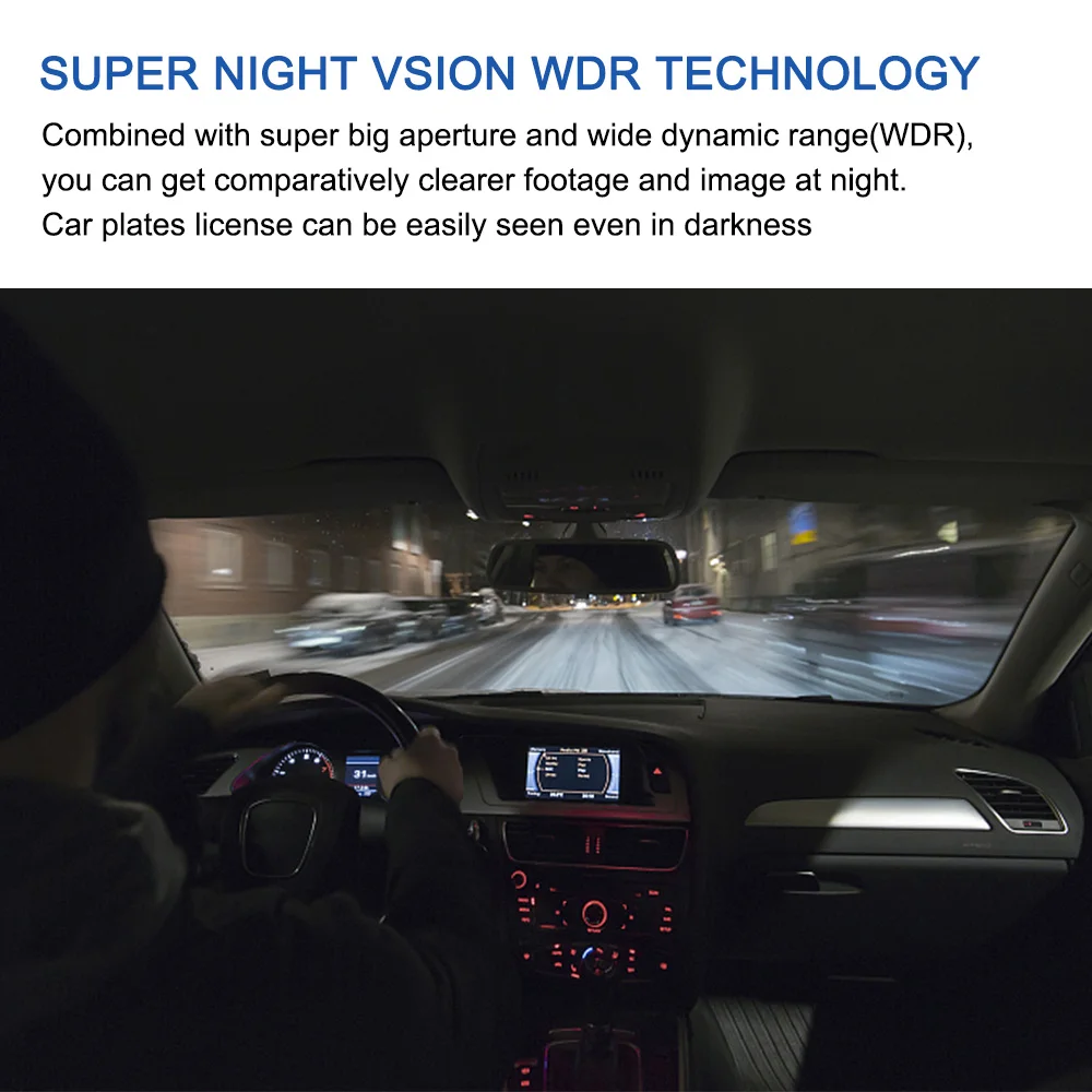 Автомобильный видеорегистратор камера заднего вида с двойным объективом
