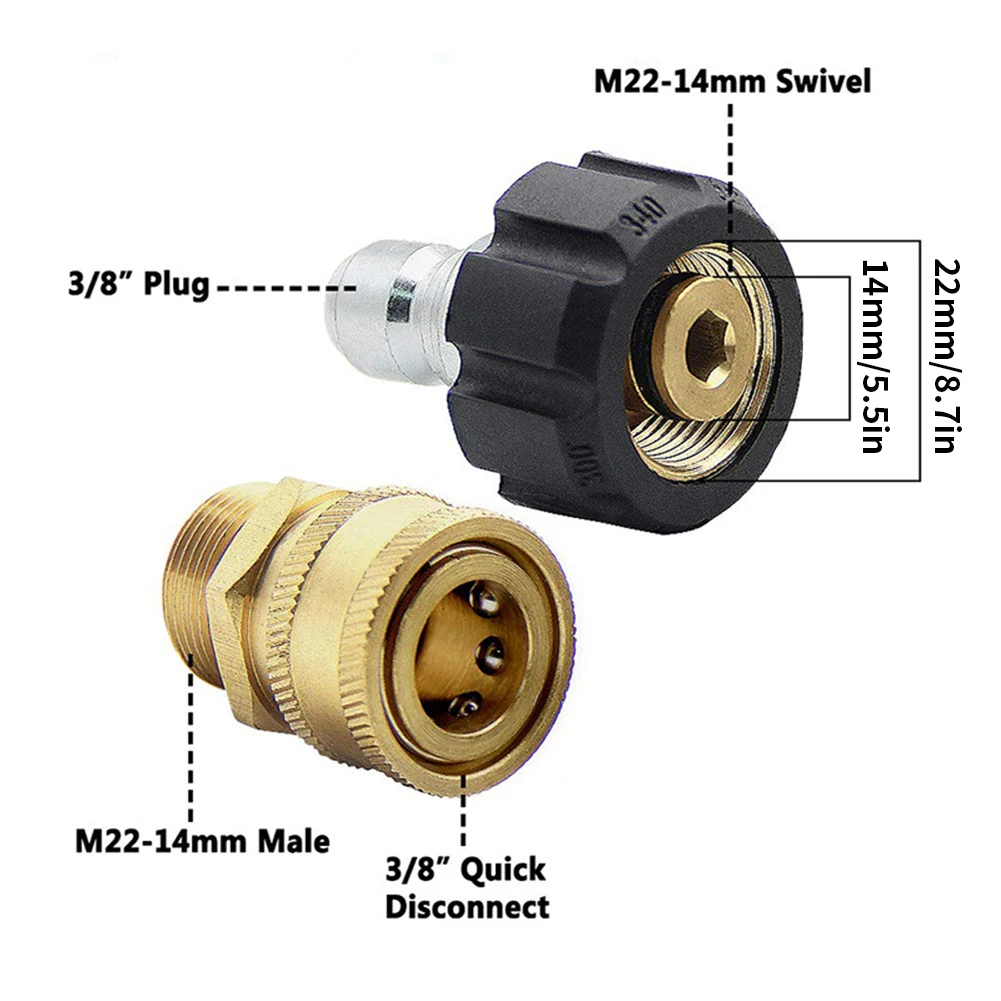 

8PCS Pressure Washer Adapter Kit Accessories Garden Hose Quick Connect Repair Fittings 3/8 Quick Connect 3/4 Quick Release