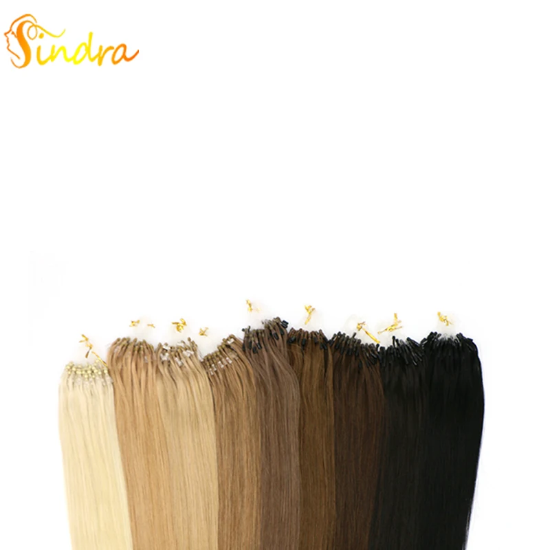 Sindra волосы для наращивания на микро кольцах волосы remy 14-24 дюйма человеческие волосы для наращивания на микро-кольцах