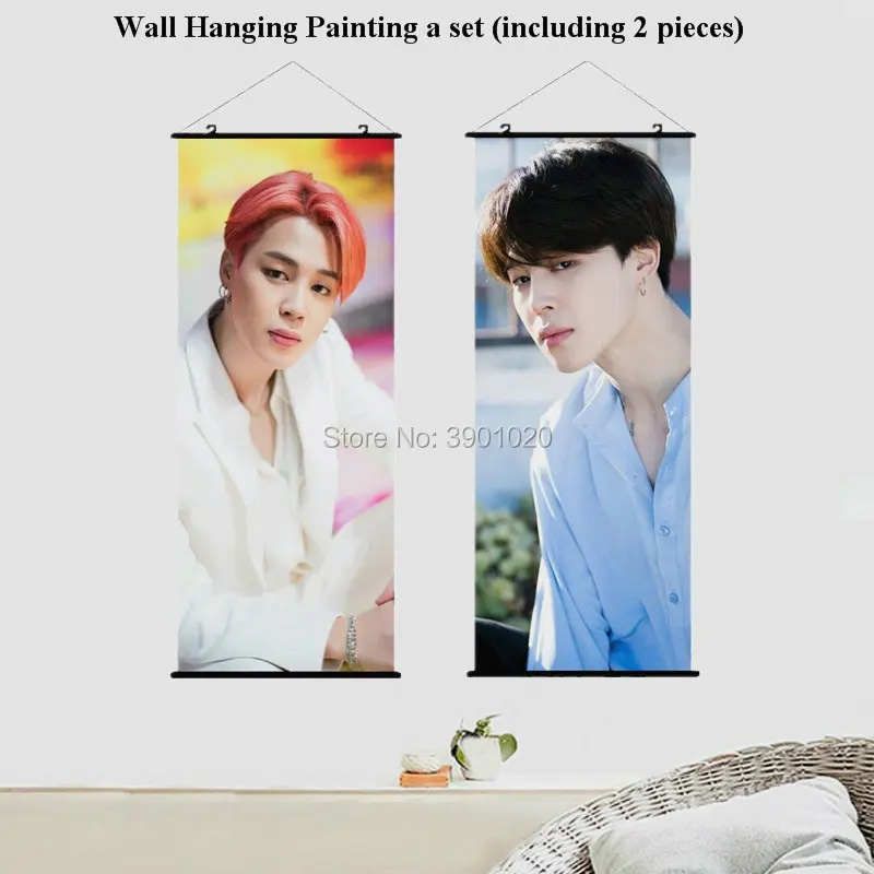 Подарок для девочки kpop Jimin Настенная картина в свитке 40 см x 100 подарок парня