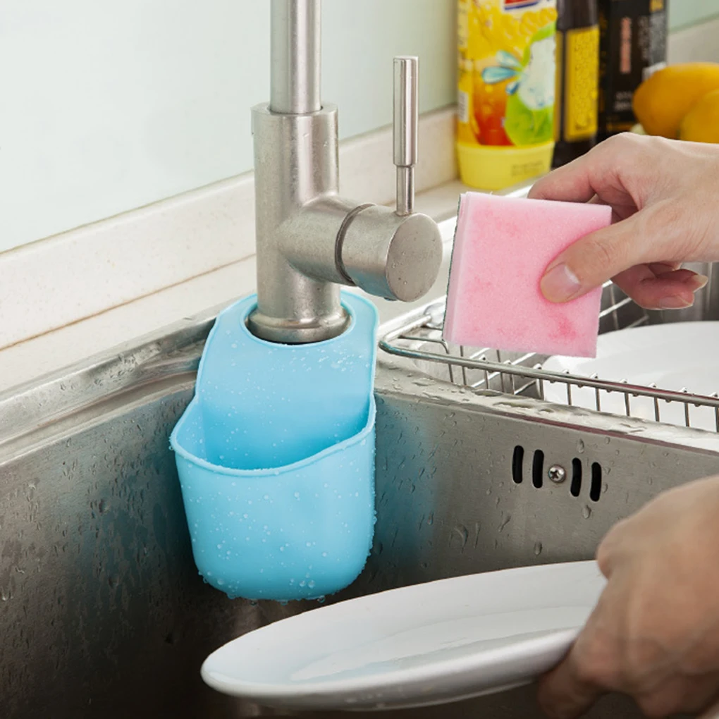 

New Kitchen Sink Sponge Holder Bathroom Hanging Strainer Organizer Storage Box Rack shelf sponge holder bathroom organizer