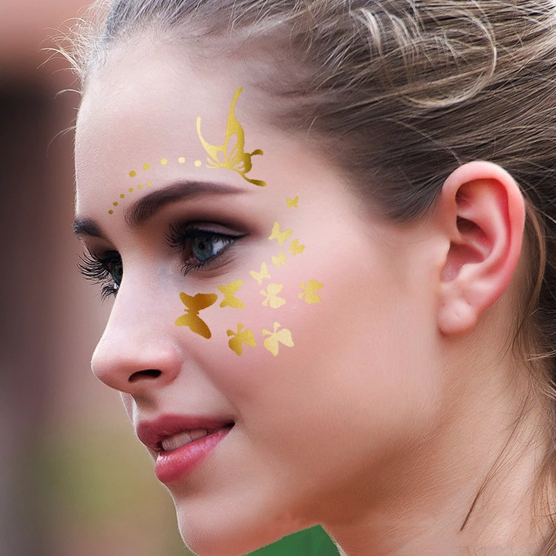 Водостойкая позолоченная Татуировка лицевая паста тату наклейка шрам покрытие