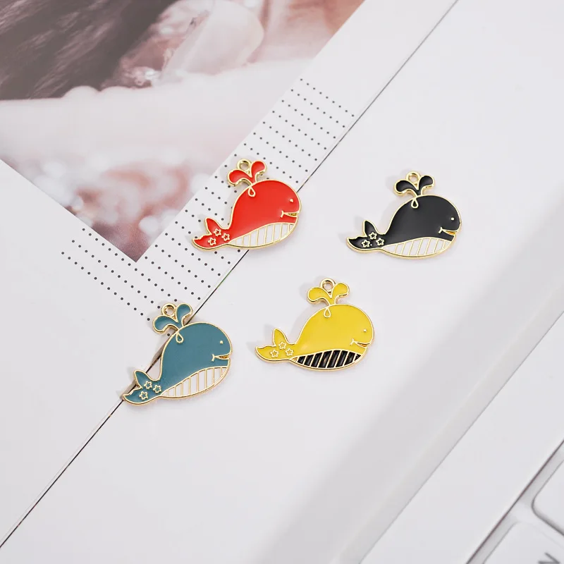 

Min order 30pcs/lot enamel cartoon animals whale shape alloy floating locket charms diy jewelry garment/keychain accessory