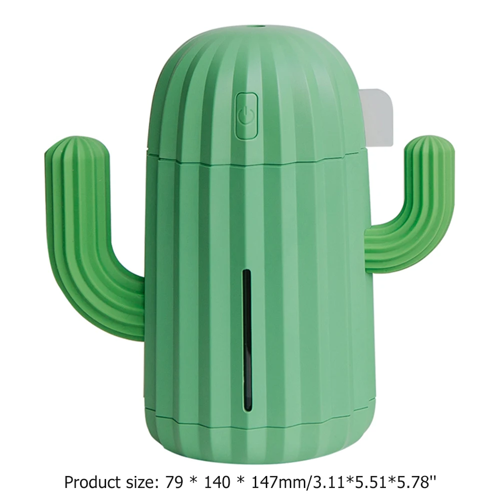

Wireless Air Humidifier 340ml Cactus USB Rechargeable Portable Aroma Essential Oil Diffuser Car Atomizing Humidifier with LED