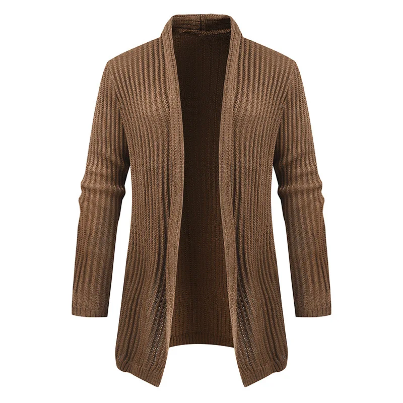 Мужской зимний бархатный свитер шерстяной кардиган с узором повседневный